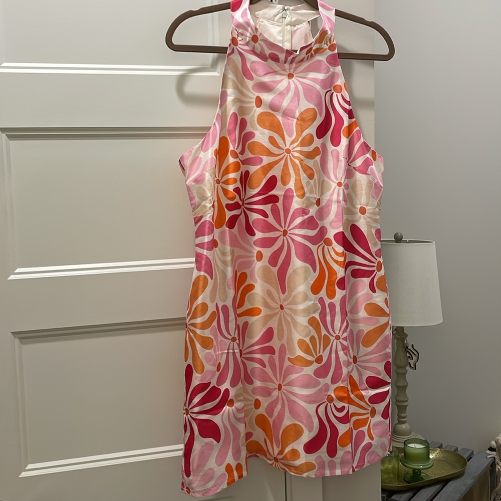 Hutch x Anthropologie Abstract Floral Jones Mini Halter Dress Large - Picture 4 of 10